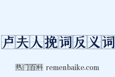 卢夫人挽词反义词是什么意思的图片